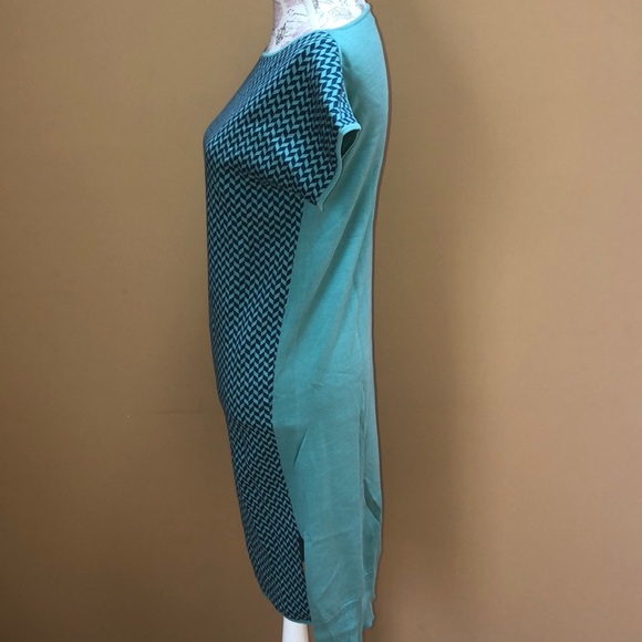 Tia Cibani Teal Sweater Sheath Dress 2 - Picture 4 of 6